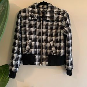 Rachel Zoe Cassidy Plaid Bomber Jacket Small